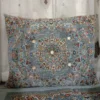 Traditional Rectangular Backrest Pillow – Floral Velvet Fabric (6)