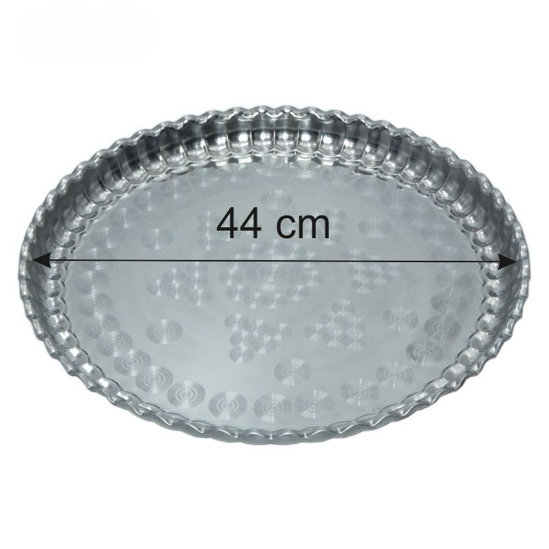 Traditional Stainless Steel Scalloped Serving Tray – 44cm Feast Serving Tray