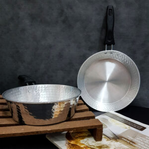 Two-Piece Hammered Aluminum Frying Pan Set – 18 & 26 cm, Single-Handle Non-Stick Cookware