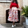 White-Midi-Pleated-Satin-Skirt-with-Autumn-Leaf-Print-and-Bold-Floral-Hem-2