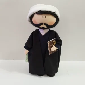 Handmade Islamic Scholar Doll – Turban & Prayer Beads Rag Doll