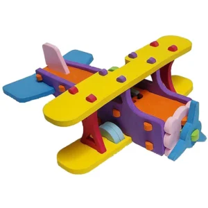 3D Foam Puzzle – Colorful Propeller Airplane Design – Cellophane Packaging (Washable & Unbreakable)
