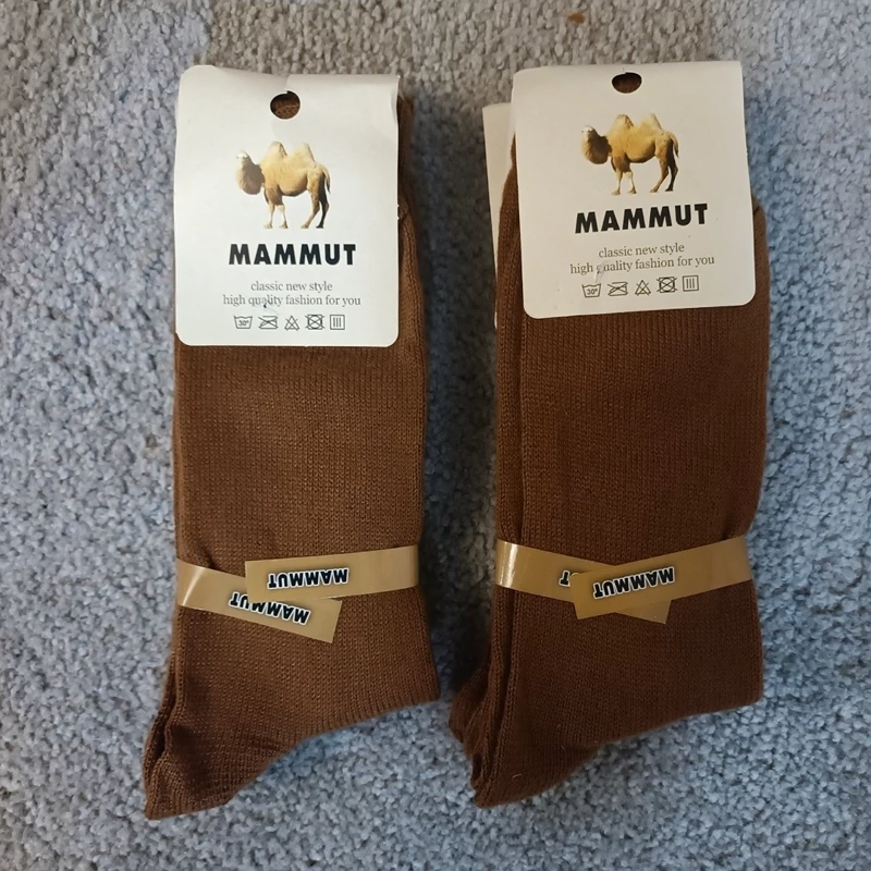 Camel Wool Socks – Warm & Breathable Cold-Weather Wear for Men & Women, 4-Pair Pack