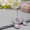 Half‑Set-of-Necklace-Earrings-in-Teardrop-Quartz‑Like-Design-with-Steel-and-Halo-of-Crystals-1