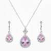 Half‑Set-of-Necklace-Earrings-in-Teardrop-Quartz‑Like-Design-with-Steel-and-Halo-of-Crystals-3