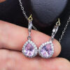 Half‑Set-of-Necklace-Earrings-in-Teardrop-Quartz‑Like-Design-with-Steel-and-Halo-of-Crystals-5