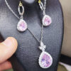 Half‑Set-of-Necklace-Earrings-in-Teardrop-Quartz‑Like-Design-with-Steel-and-Halo-of-Crystals-7