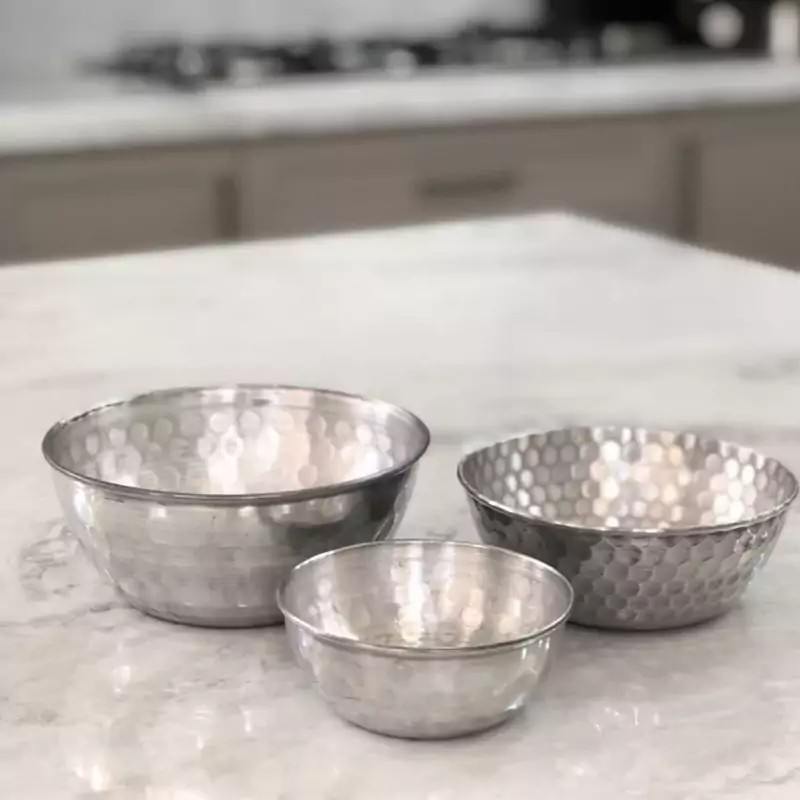 Hammered Aluminum Dizi Bowls – 6‑Piece Set of 15 cm, Perfect for Traditional Stews & Meals