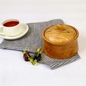 Handcrafted Alder Wood Sugar Bowl – Serving Dish for Chocolates & Dry Treats