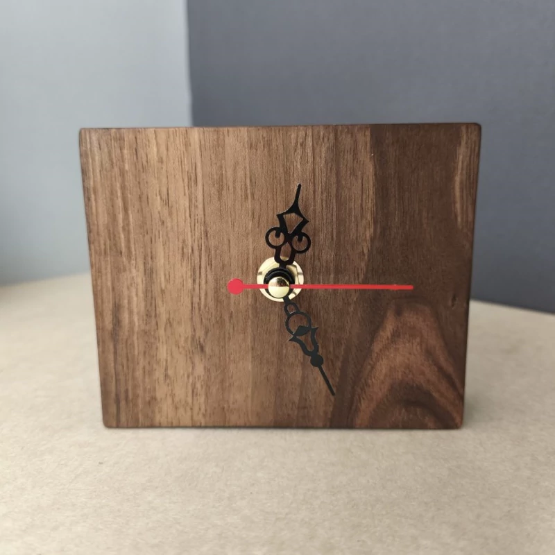 Handcrafted Walnut Desk Clock – Silent Wooden Timepiece with Natural Finish for Home, Office, and Living Room Décor