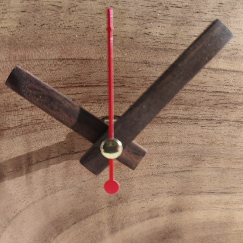 Handcrafted Walnut Wood Triangular Desk Clock – Elegant Silent Timepiece for Your Home