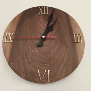 Handcrafted Persian Wooden Wall Clock – Khatam Marquetry Art, Hivana
