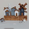 Handcrafted-Wooden-Wall-Key-Holder-with-Decorative-Village-Houses-and-Windmill-Design-Rustic-Home-Entry-Organize