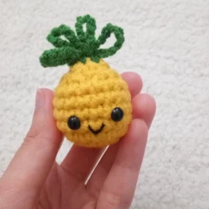 Handmade Crochet Mini Pineapple Keychain – Lightweight Yarn Accessory for Keys and Bags