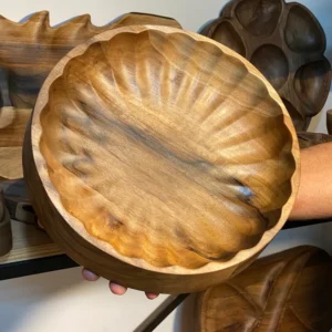 Handmade Walnut Wood Fruit Bowl – Large Decorative Serving Bowl
