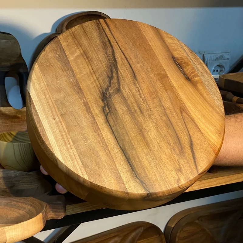 Handmade Walnut Wood Fruit Bowl – Large Decorative Serving Bowl