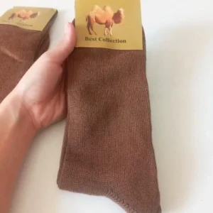 Natural Camel Wool Winter Socks – Warm & Breathable Thermal Wear for Men and Women