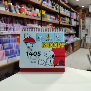 1405 Snoopy Desk Calendar – Spiral Binding, Interactive Monthly Pages with Stickers