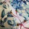 Blue-Womens-Crop-Corset-–-Leaf-Pattern-Design-with-Decorative-Bow-and-Adjustable-Back-Tie2