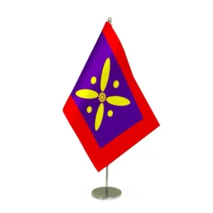 Russia Table Flag with Stone Base