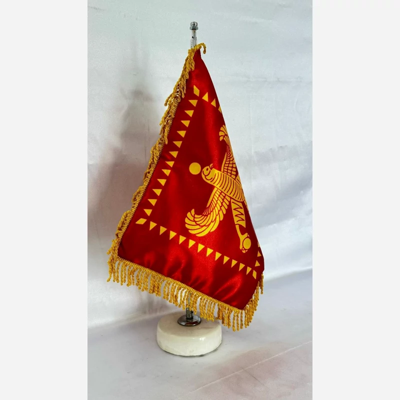 Derafsh Shahbaz Achaemenid Table Flag – Historic Persian Banner with Stone Base
