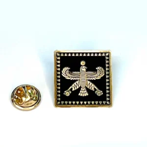 Derafsh Shahbaz Brass Lapel Pin with Black Color – Historic Persian Symbol Badge