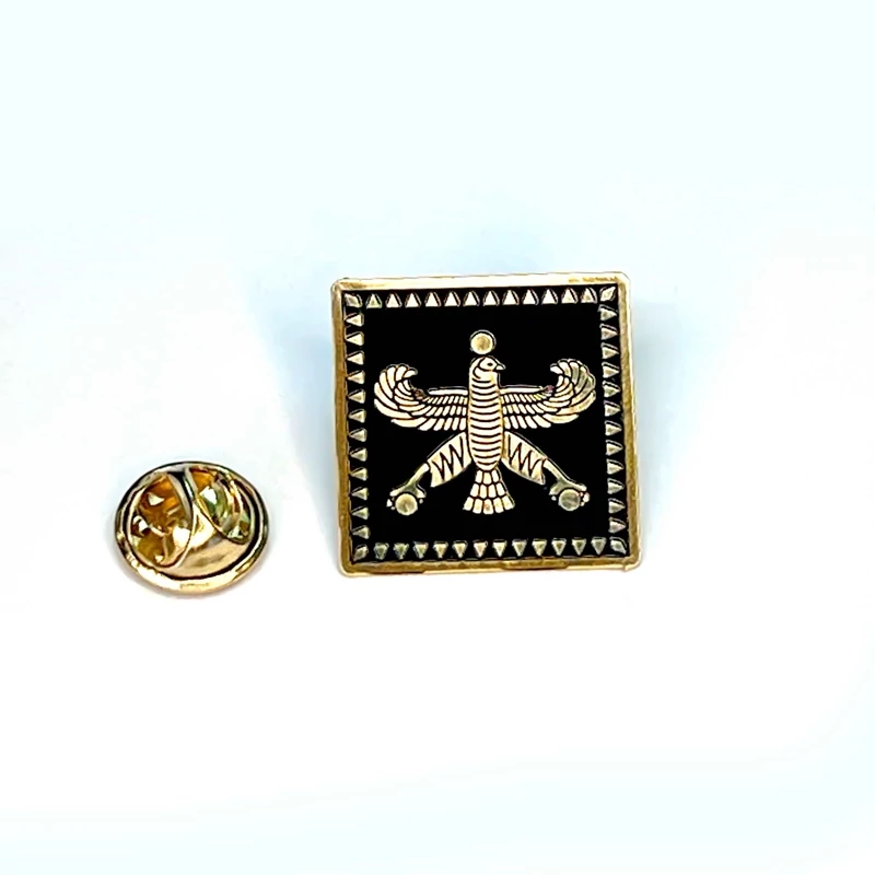 Derafsh Shahbaz Brass Lapel Pin with Black Color – Historic Persian Symbol Badge