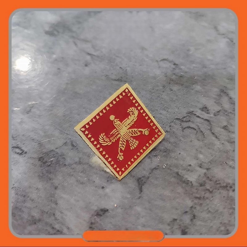 Shahbaz Color Derafsh Shahbaz Brass Lapel Pin with Red Color – Historic Persian ...