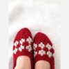 Hand-Knitted-Womens-Slipper-Socks-–-Cozy-Warm-Thick-Indoor-Socks-in-Red-Perfect-for-Home-and-Winter2
