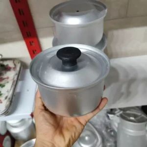 Mini Aluminum Pot with Lid – 16 cm Single-Serve Cookware for Food, Yogurt & Desserts