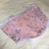 Pink-Womens-Crop-Corset-–-Leaf-Motif-with-Decorative-Bow-Crepe-Chiffon-Fabric-with-Lining-Adjustable-Back-Tie