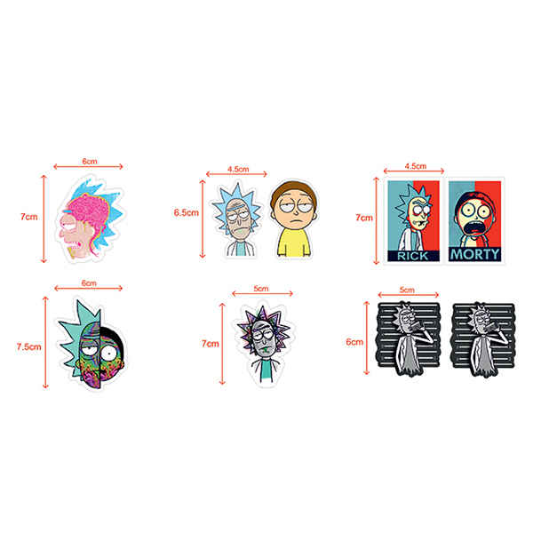 Rick & Morty Laptop & Mobile Stickers – Pack of 9 Pieces