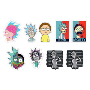 Rick & Morty Laptop & Mobile Stickers – Pack of 9 Pieces