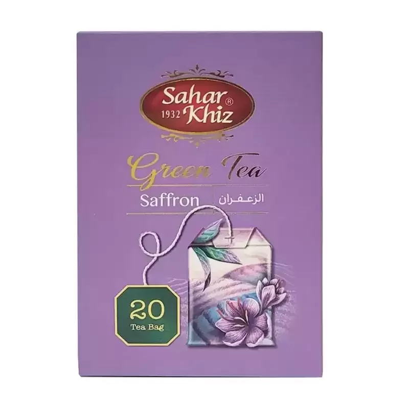 Saharkhiz Premium Saffron Green Tea – 20 Sachets for Refreshing Daily Brew (5x)