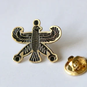 Shahbaz Black Brass Lapel Pin – Iconic Symbol of Achaemenid Persian Heritage