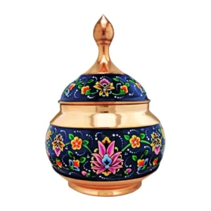Handcrafted Stone Sugar Bowl with Lid – Artistic Floral Design